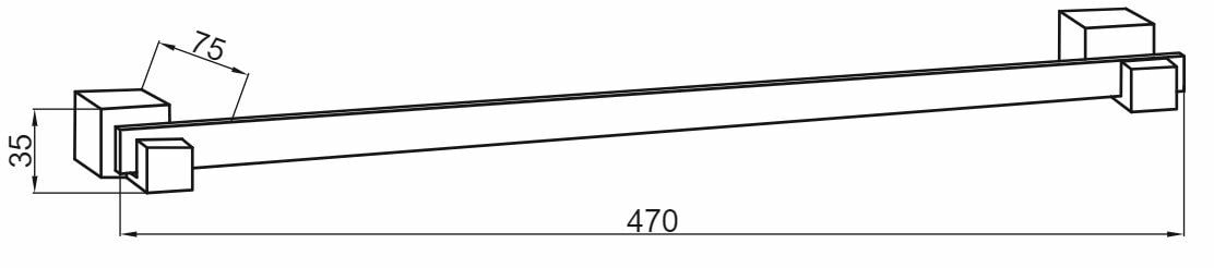 Boheme Venturo Полотенцедержатель 47 см, подвесной, цвет: chrome 10305