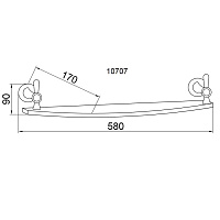 Boheme Puro Полка стеклянная 58x17 см, подвесная, стекло прозрачное, цвет: chrome 10707