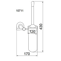 Boheme Puro Ершик для унитаза подвесной со стеклянной колбой, цвет: chrome 10711