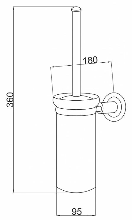 Boheme Murano Ершик для унитаза подвесной со стеклянной колбой, цвет: chrome 10913-W-CR