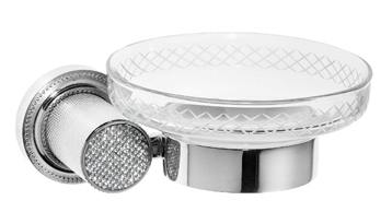 Boheme Royal Cristal Мыльница со стеклянной чашей, подвесная, цвет: chrome 10923-CR