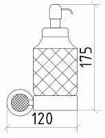 Boheme Royal Cristal Дозатор для жидкого мыла, подвесной, стеклянная колба, цвет: chrome 10932-CR