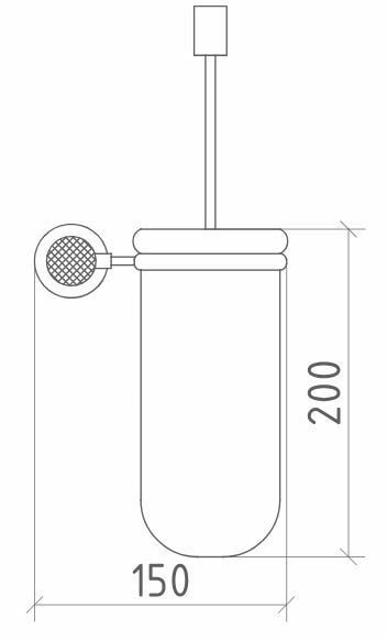Boheme Royal Cristal Ершик для унитаза подвесной со стеклянной колбой, цвет: chrome 10933-CR