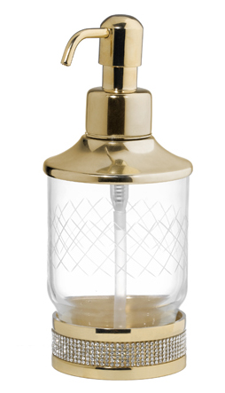 Boheme Royal Cristal Дозатор для жидкого мыла, настольный, стеклянная колба, цвет: gold 10929-G