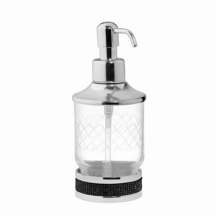 Boheme Royal Cristal Дозатор для жидкого мыла, настольный, стеклянная колба, цвет: chrome/black 10929-CR-B