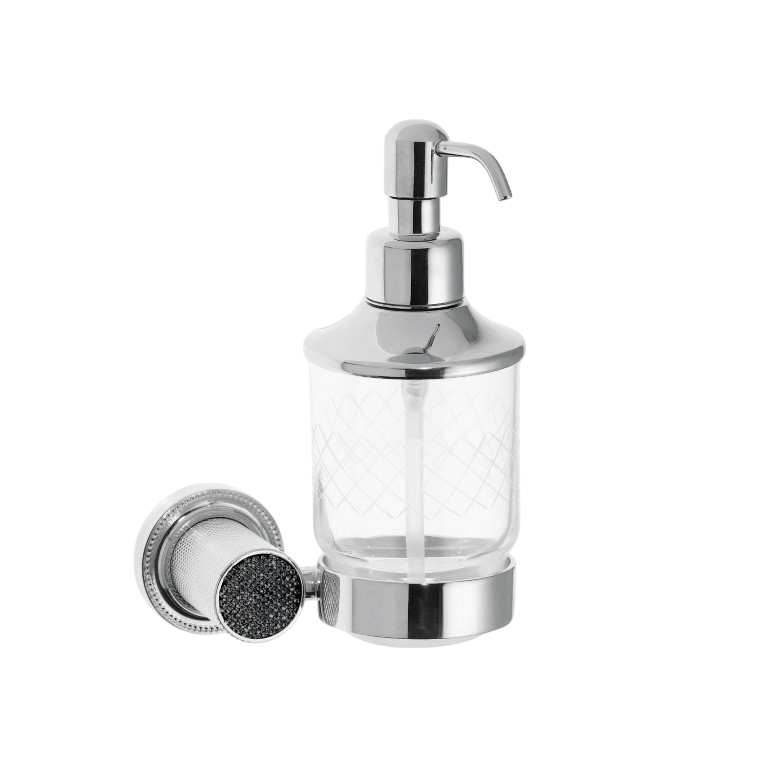 Boheme Royal Cristal Дозатор для жидкого мыла, подвесной, стеклянная колба, цвет: chrome/black 10932-CR-B