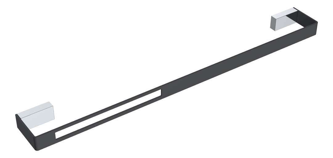 Boheme Q Полотенцедержатель 60 см, подвесной, цвет: chrome/black 10942-CR-B