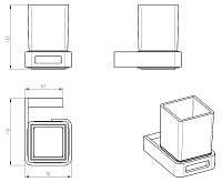Boheme Q Стакан подвесной, стеклянный полупрозрачный, цвет: chrome 10944-CR