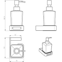 Boheme Q Дозатор для жидкого мыла, подвесной, стеклянная колба, цвет: gold 10957-G