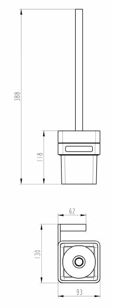 Boheme Q Ершик для унитаза подвесной со стеклянной колбой, цвет: gold/black 10954-G-B