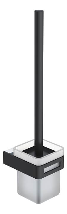 Boheme Q Ершик для унитаза подвесной со стеклянной колбой, цвет: chrome/black 10954-CR-B