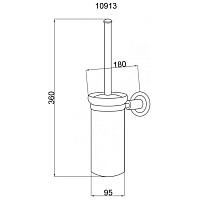 Boheme Murano Cristal Ершик для унитаза подвесной со стеклянной колбой, цвет: chrome 10913-CRST-CH