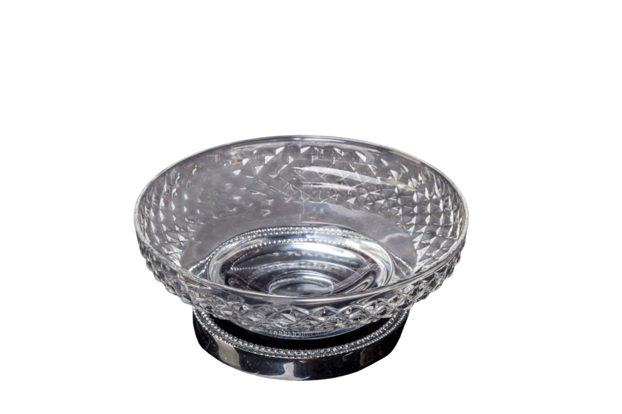 Boheme Murano Cristal Мыльница со стеклянной чашей, настольная, цвет: chrome 10204