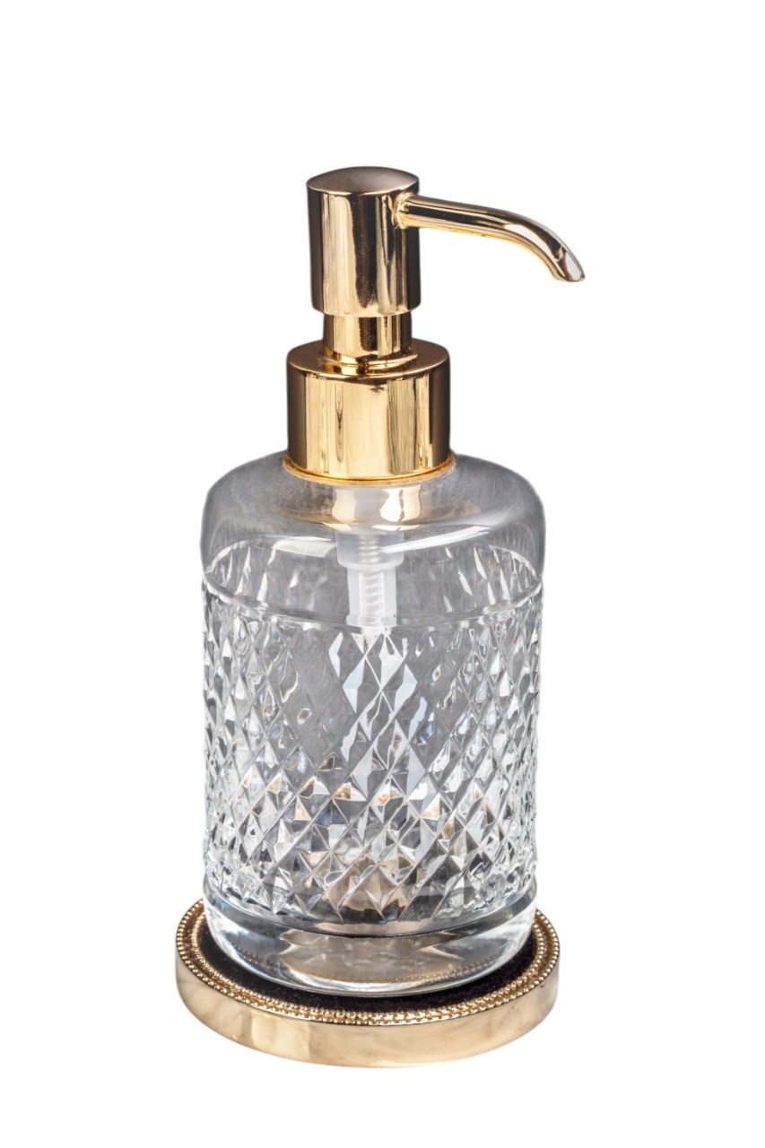 Boheme Murano Cristal Дозатор для жидкого мыла, настольный, стеклянная колба, цвет: gold 10228