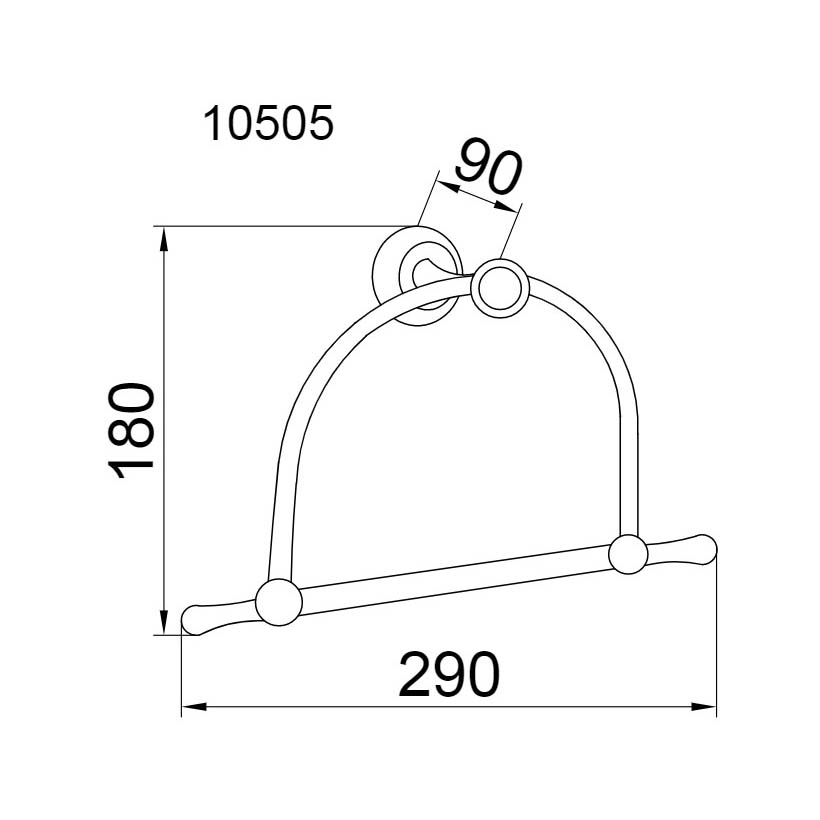 Boheme Chiaro Полотенцедержатель 29 см, подвесной, цвет: gold 10505