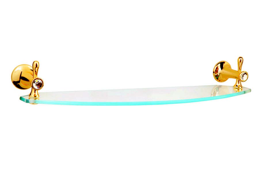 Boheme Chiaro Полка стеклянная 58x17 см, подвесная, стекло прозрачное, цвет: gold 10507