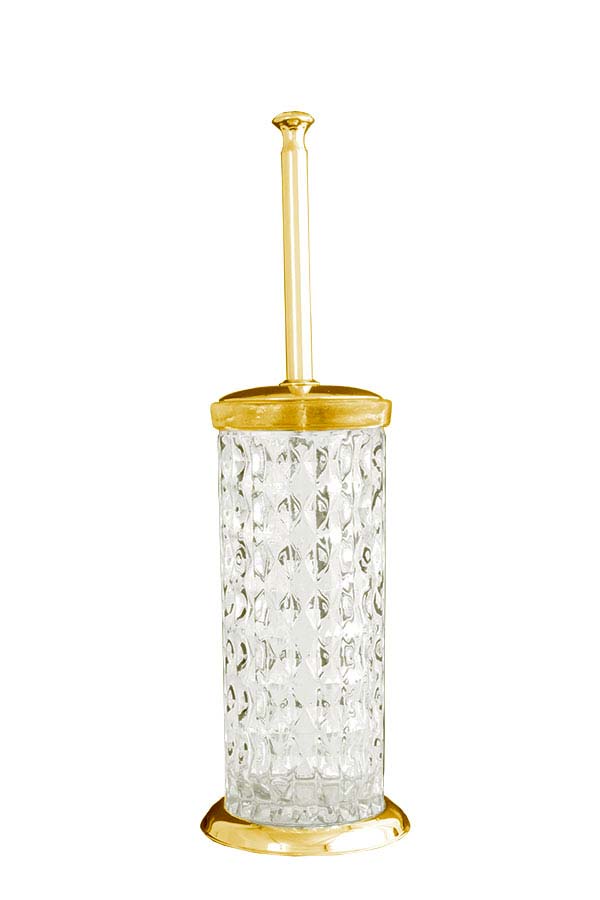 Boheme Chiaro Ершик для унитаза напольный со стеклянной колбой, цвет: gold 10519
