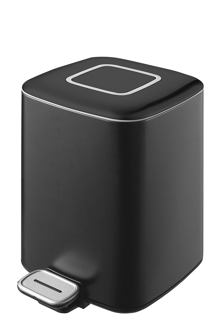 Boheme Q Ведро с крышкой напольное, 7 литров, цвет: black 10948-B