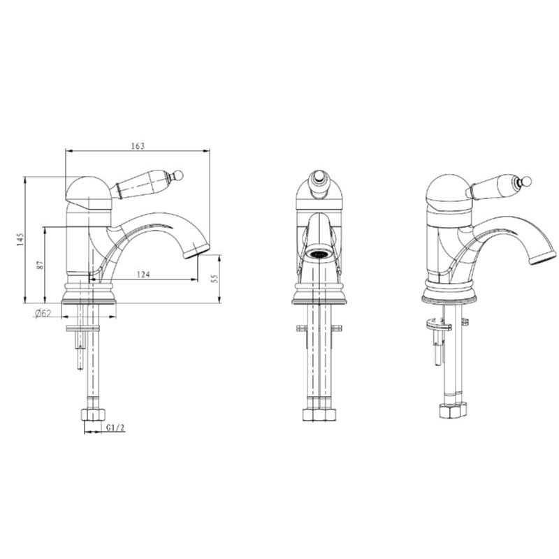 Boheme Tradizionale Nero Смеситель для биде, без донного клапана, цвет: chrome 246