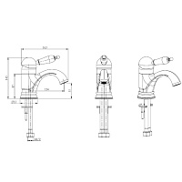 Boheme Tradizionale Nero Смеситель для биде, без донного клапана, цвет: chrome 246
