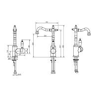 Boheme Tradizionale Nero Смеситель для раковины высота излива 22 см, без д/к, цвет: gold 252