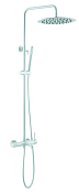 Boheme Uno Diamond Душевая стойка: термостат, ручной душ, шланг, верхний душ 30 см, цвет: matt white 468-MW