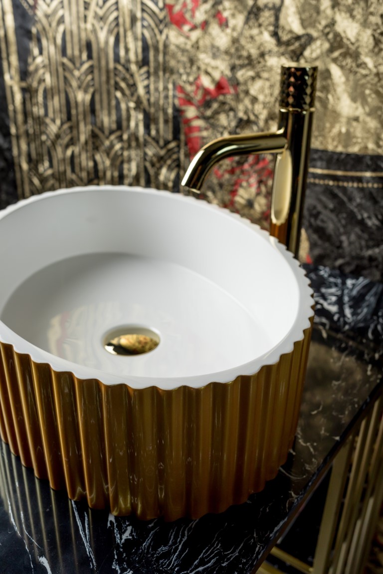 Boheme Monaco Раковина чаша овальная 50х35х14h см, без перелива, цвет: gold 878-G