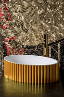 Boheme Monaco Раковина чаша овальная 50х35х14h см, без перелива, цвет: gold 878-G