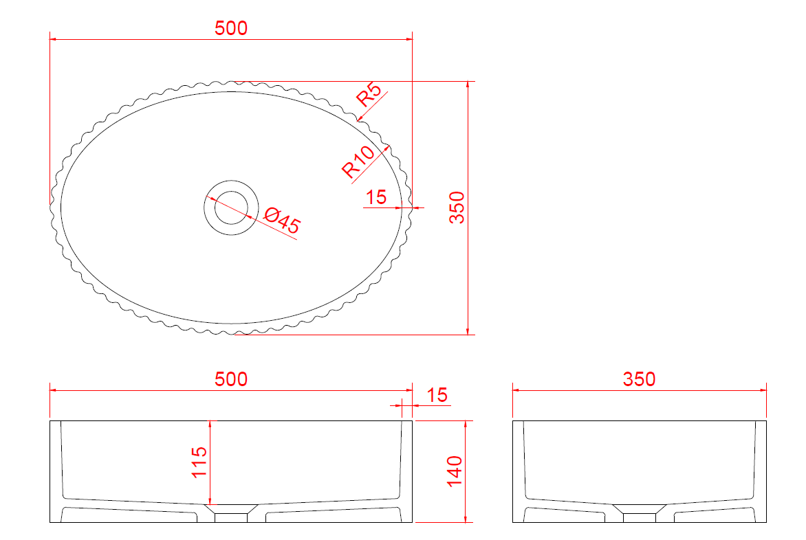 Boheme Monaco Раковина чаша овальная 50х35х14h см, без перелива, цвет: серебро 878-S