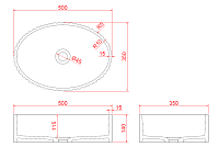 Boheme Monaco Раковина чаша овальная 50х35х14h см, без перелива, цвет: серебро 878-S