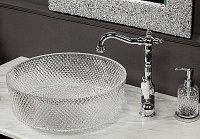 Boheme Monaco Раковина чаша 39х39х12h см, без перелива, хрусталь, цвет: серебро 817-S