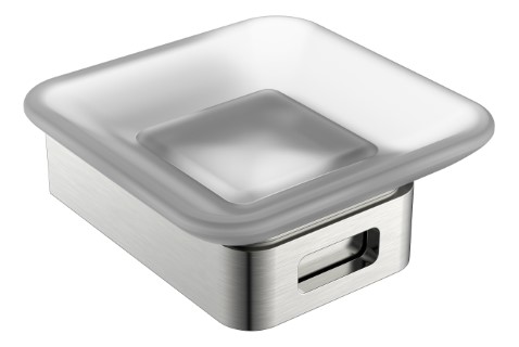 Boheme Q Мыльница со стеклянной чашей, подвесная, цвет: nickel brush 10943-NB