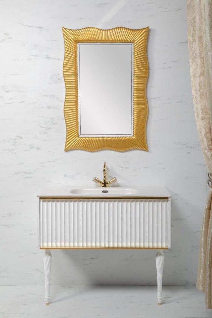 Armadi Art Vallessi Avantgarde Тумба подвесная 100х46х38h см, цвет: белый/золото 843-100-WG