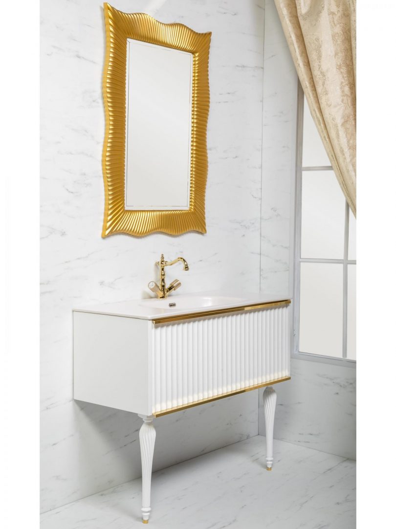 Armadi Art Vallessi Avantgarde Тумба подвесная 100х46х38h см, цвет: белый/золото 843-100-WG