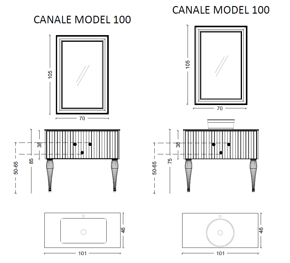 Armadi Art Vallessi Avantgarde Тумба подвесная 100х46х38h см, цвет: белый/золото 843-100-WG