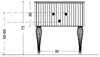 Armadi Art Vallessi Avantgarde Тумба подвесная 80х46х38h см, цвет: белый/золото 843-080-WG