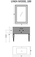 Armadi Art Vallessi Avantgarde Linea Тумба подвесная 100х46х38h см, цвет: черный/золото 842-100-BG
