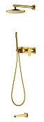 Boheme Spectre Душевой комплект встраиваемый - смеситель, верхний, ручной душ, шланг, цвет: gold 454-2-G