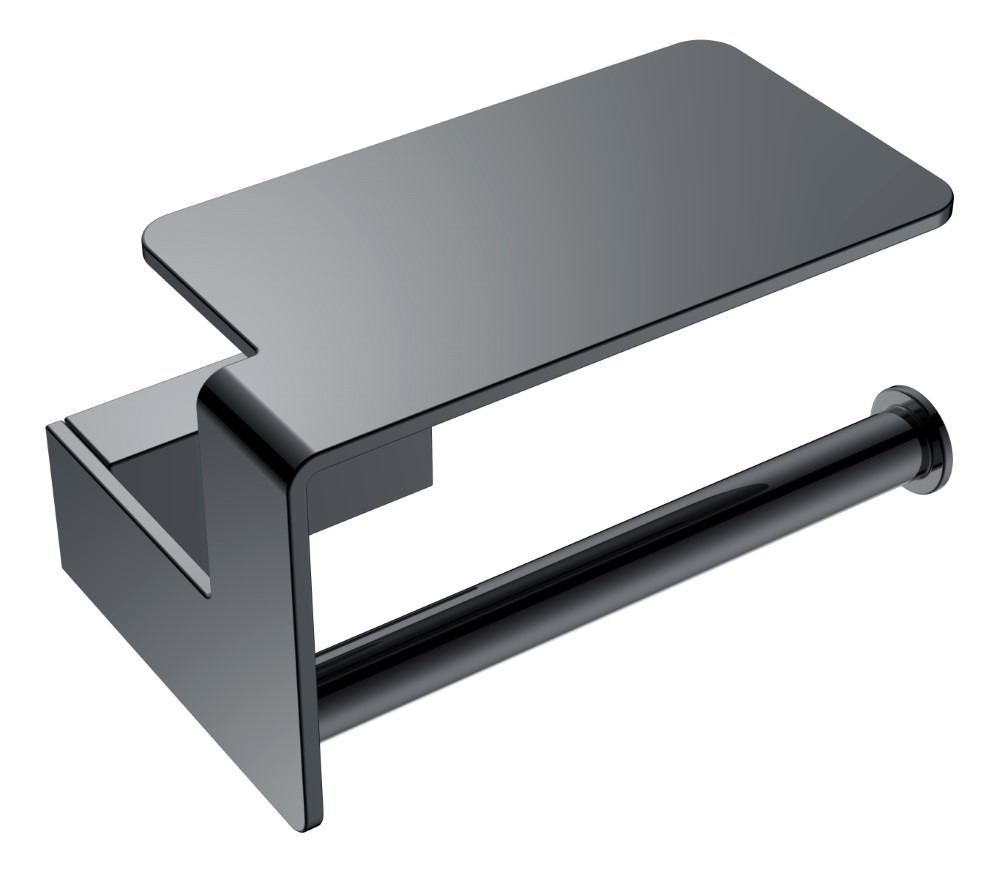 Boheme Q Держатель туалетной бумаги с полочкой, подвесной, цвет: shine gun metall 10941-SGM