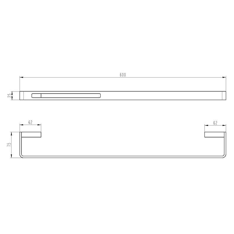 Boheme Q Полотенцедержатель 60 см, подвесной, цвет: shine gun metall 10942-SGM