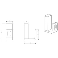 Boheme Q Крючок для полотенца, подвесной, цвет: shine gun metall 10946-SGM
