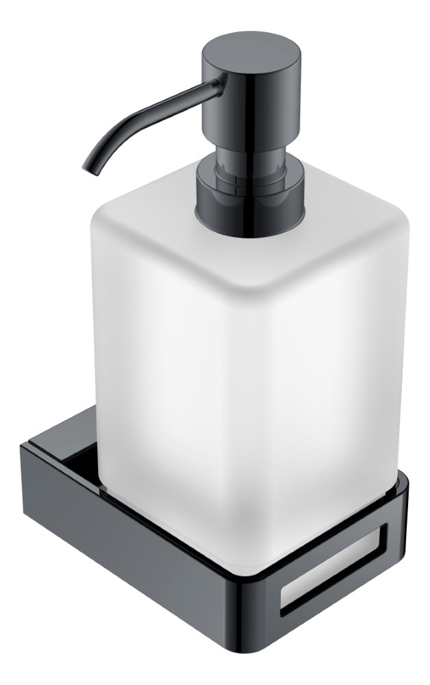 Boheme Q Дозатор для жидкого мыла, подвесной, стеклянная колба, цвет: shine gun metall 10957-SGM