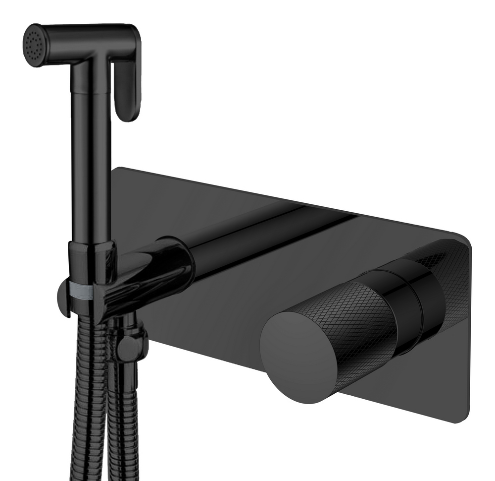 Boheme Stick Touch Гигиенический душ со смесителем и встраиваемой частью, цвет: black 127-BB.2