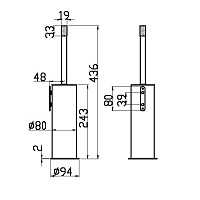 Boheme Uno Ершик для унитаза подвесной с латунной колбой, цвет: nickel brush 10984-NB