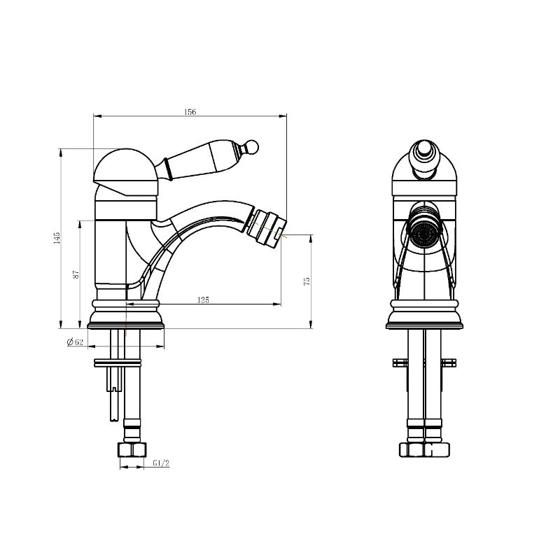 Boheme Crystal Смеситель для биде, без донного клапана, цвет: bronze 306-CRST