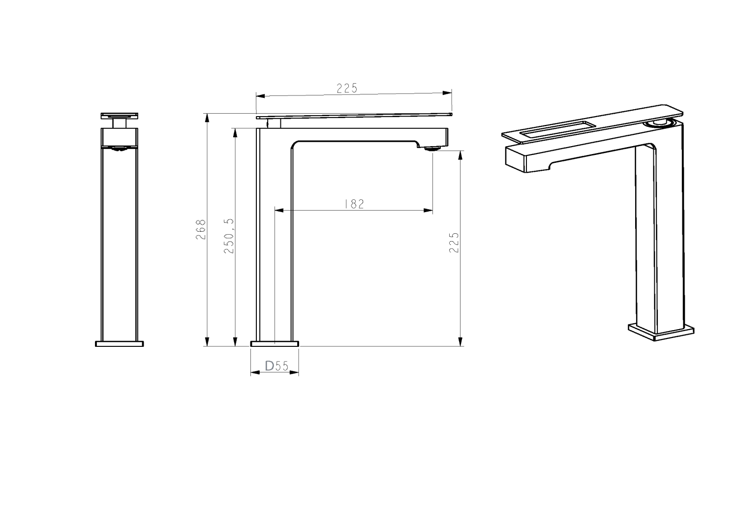 Boheme Q Смеситель для раковины высота излива 22,5 см, без донного клапана, цвет: white/gold 142-WG.2