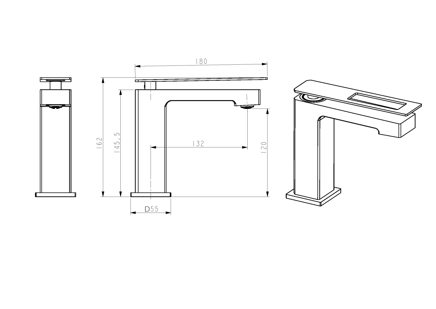 Boheme Q Смеситель для раковины без донного клапана, длина излива 13,2 см, цвет: white/gold 141-WG.2