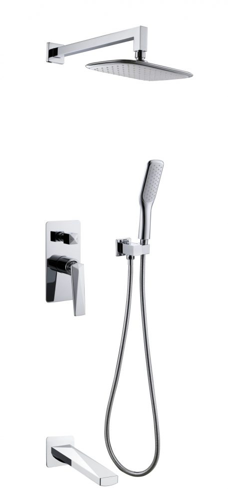 Boheme Venturo Душевой комплект встраиваемый - смеситель, верхний, ручной душ, шланг, цвет: chrome 374-2