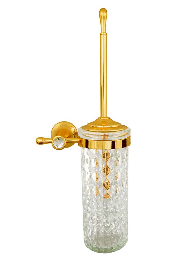 Boheme Chiaro Ершик для унитаза подвесной со стеклянной колбой, цвет: gold 10514
