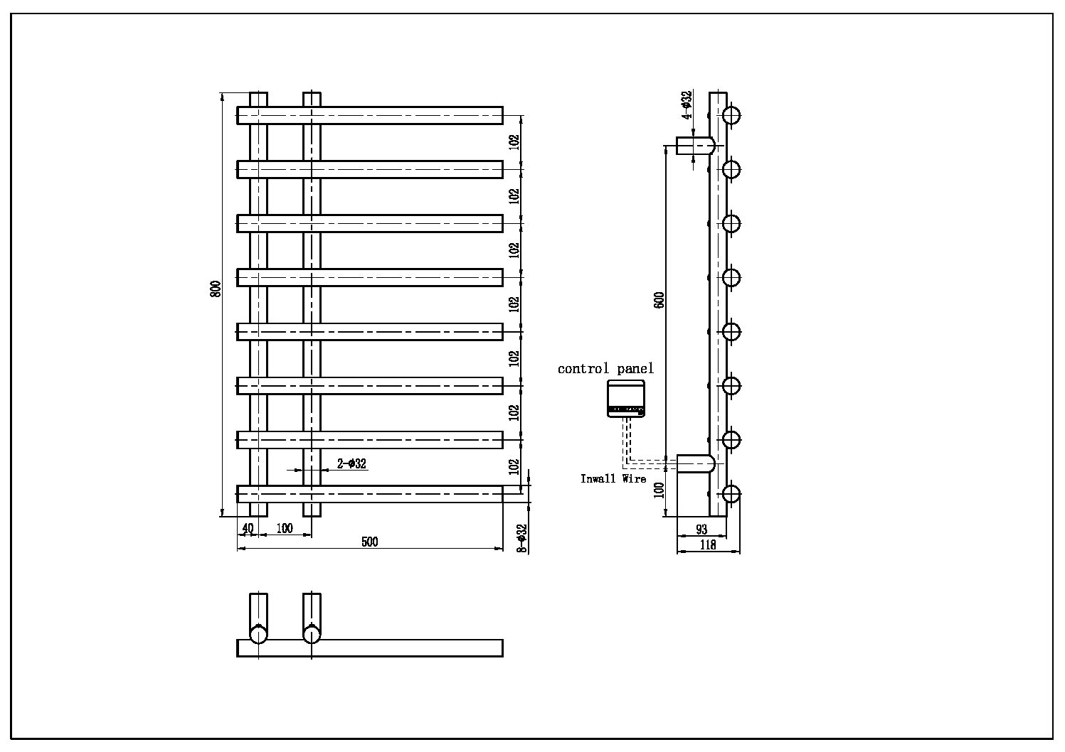 Boheme Uno Spirale Полотенцесушитель электрический 50x80h см, цвет: gun metall 722-GM